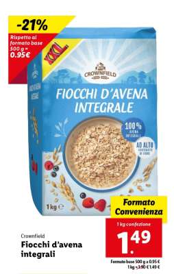 Crownfield Fiocchi d'avena integrali