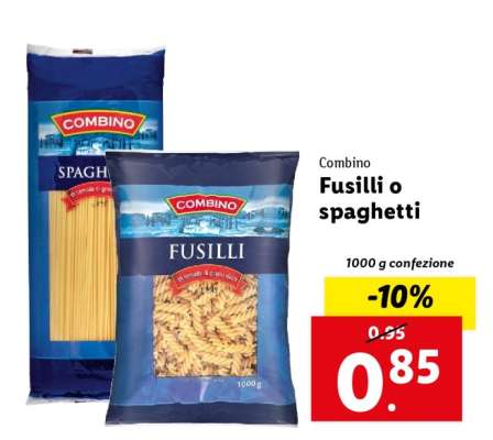 Combino Fusilli o spaghetti