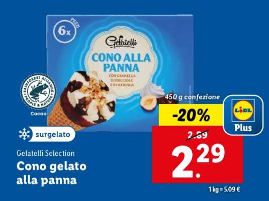 Cono gelato alla panna
