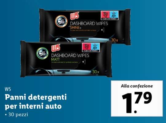 W5 Panni detergenti per interni auto