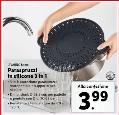 LIVARNO home Paraspruzzi in silicone 3 in 1