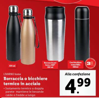 LIVARNO home Borraccia o bicchiere termico in acciaio