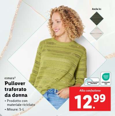 Pullover traforato da donna