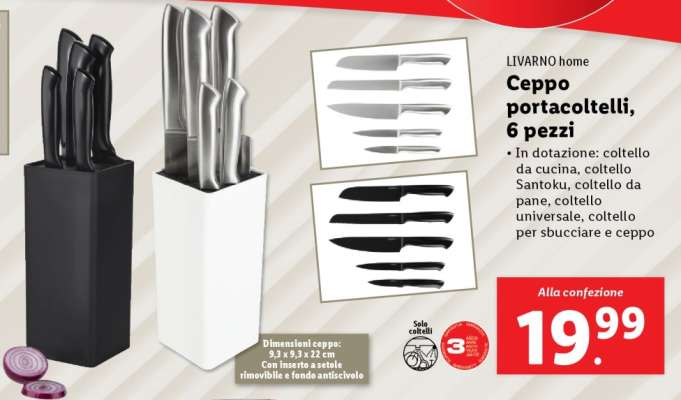 LIVARNO home Ceppo portacoltelli, 6 pezzi