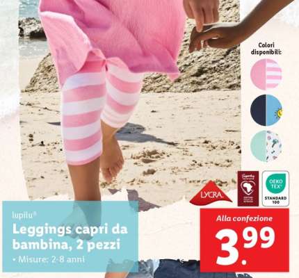 lupilu® Leggings capri da bambina, 2 pezzi
