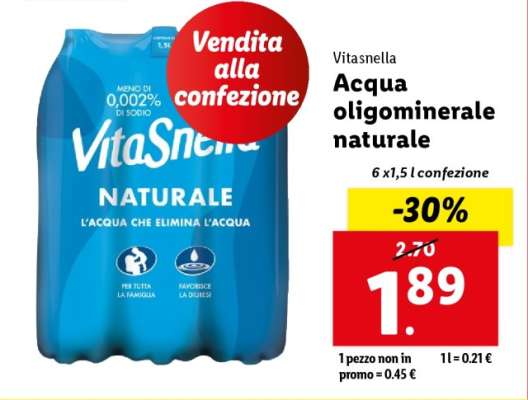 Vitasnella Acqua oligominerale naturale