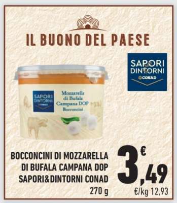 BOCCONCINI DI MOZZARELLA DI BUFALA CAMPANA DOP SAPORI&DINTORNI CONAD