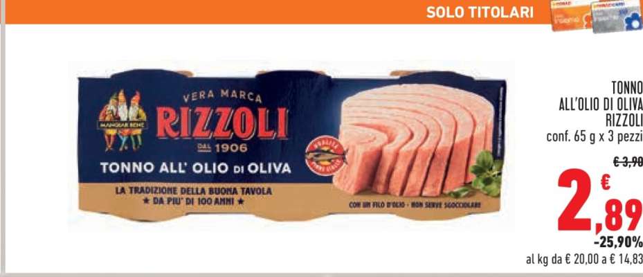TONNO ALL'OLIO DI OLIVA RIZZOLI