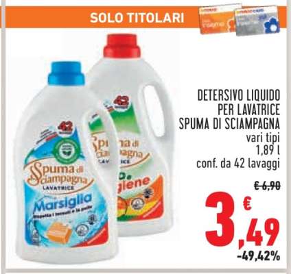Detersivo Liquido per Lavatrice Spuma di Sciampagna