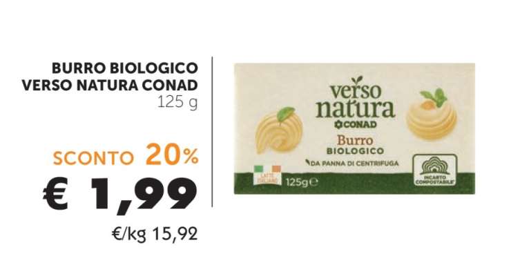 BURRO BIOLOGICO VERSO NATURA CONAD