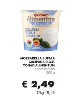 MOZZARELLA BUFALA CAMPANA D.O.P. CONAD ALIMENTUM