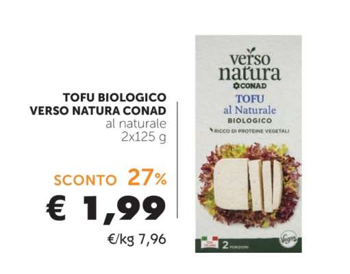 TOFU BIOLOGICO VERSO NATURA CONAD