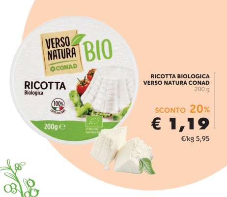 RICOTTA BIOLOGICA VERSO NATURA CONAD