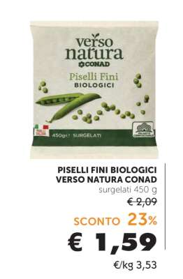 PISELLI FINI BIOLOGICI VERSO NATURA CONAD