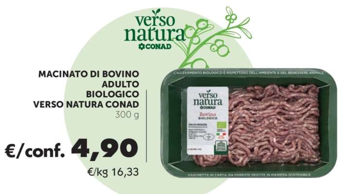 Macinato di bovino adulto biologico