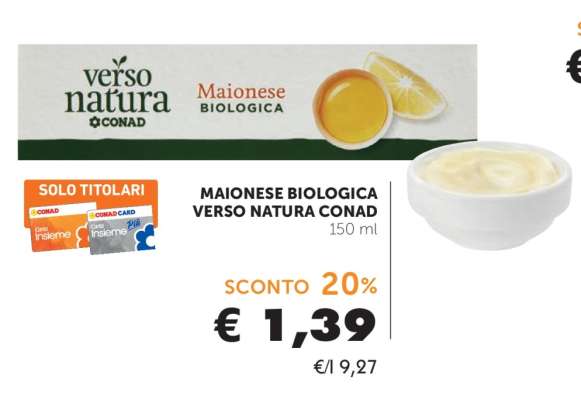 MAIONESE BIOLOGICA VERSO NATURA CONAD