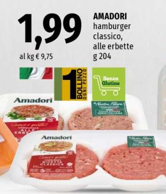 AMADORI hamburger classico, alle erbette