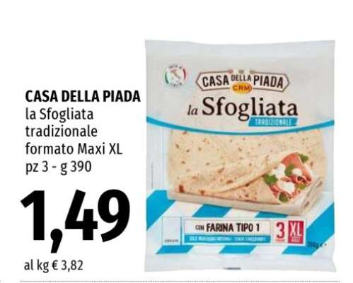 CASA DELLA PIADA la Sfogliata tradizionale formato Maxi XL
