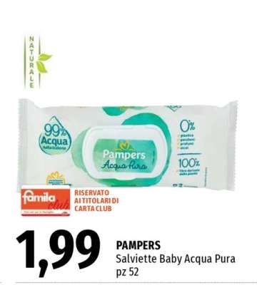 PAMPERS Salviette Baby Acqua Pura pz 52