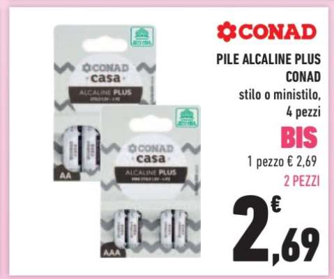 PILE ALCALINE PLUS CONAD