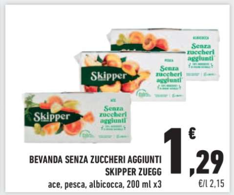 BEVANDA SENZA ZUCCHERI AGGIUNTI SKIPPER ZUEGG