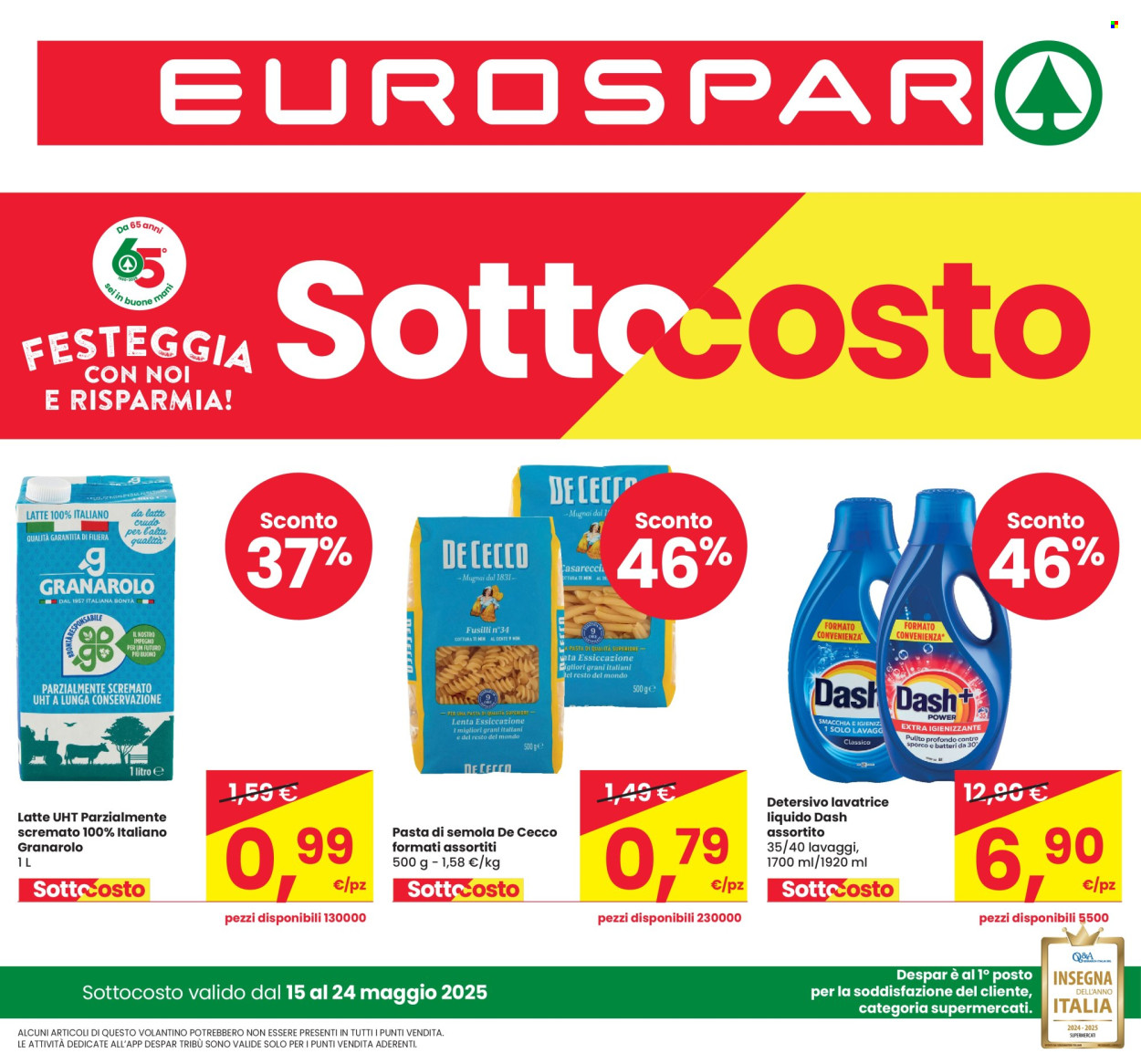 Volantino Eurospar - 15/5/2025 - 24/5/2025. Pagina 1
