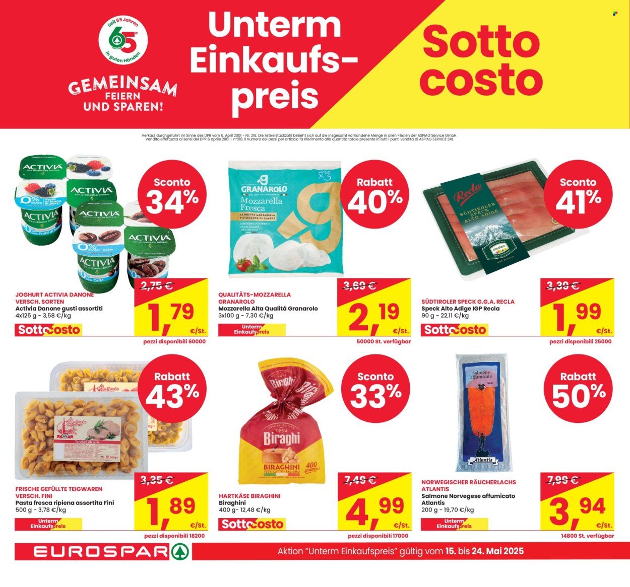 Volantino Eurospar - 15/5/2025 - 24/5/2025. Pagina 1
