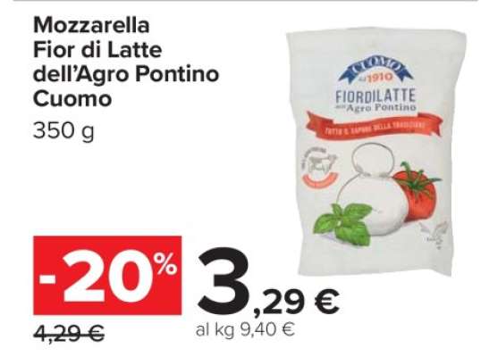 Mozzarella Fior di latte dell’Agro Pontino Cuomo