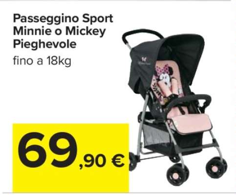 Passeggino Sport Minnie o Mickey Pieghevole