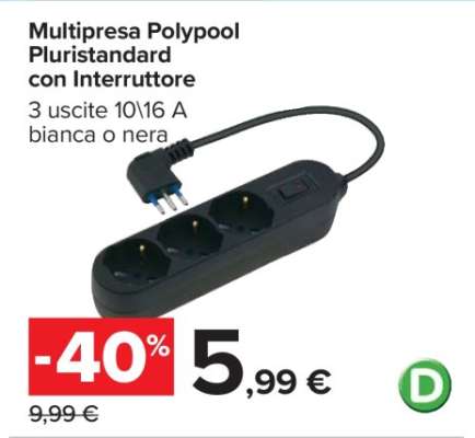Multipresa Polypool Pluristandard con Interruttore