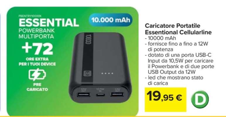 Caricatore Portatile Essentional Cellularline