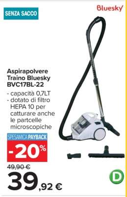 Aspirapolvere Traino Bluesky BVC17BL-22