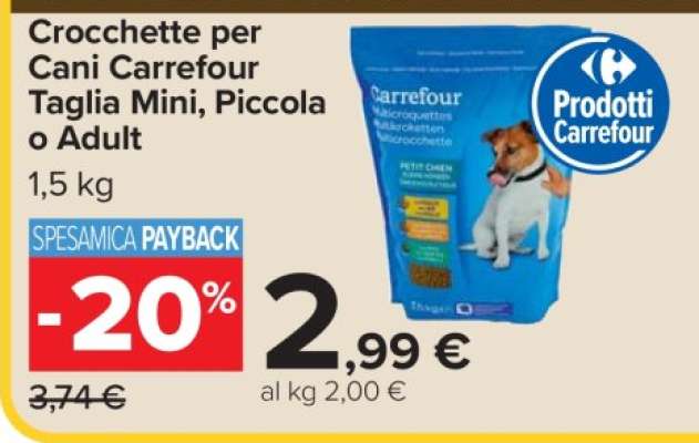 Crocchette per Cani Carrefour Taglia Mini, Piccola o Adult