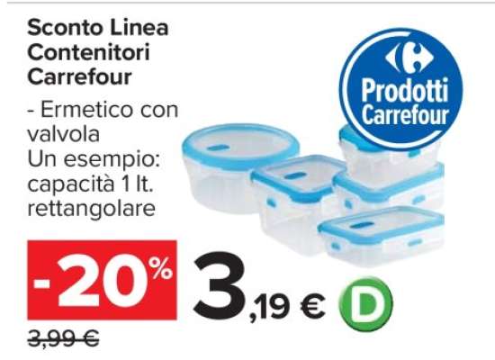 Sconto Linea Contenitori Carrefour