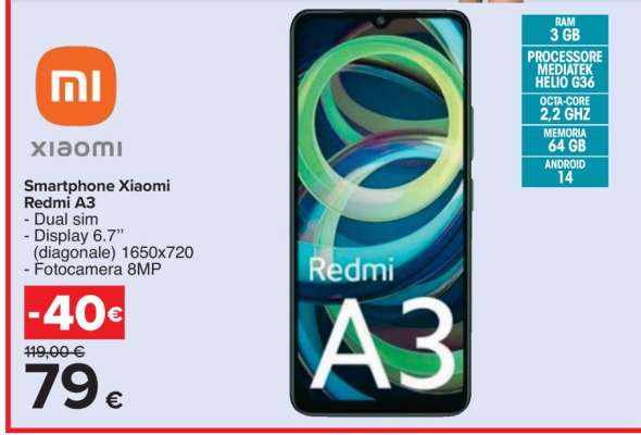 SMARTPHONE XIAOMI REDMI A3