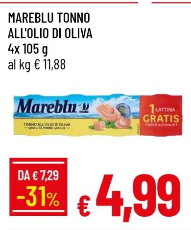 MAREBLU TONNO ALL'OLIO DI OLIVA