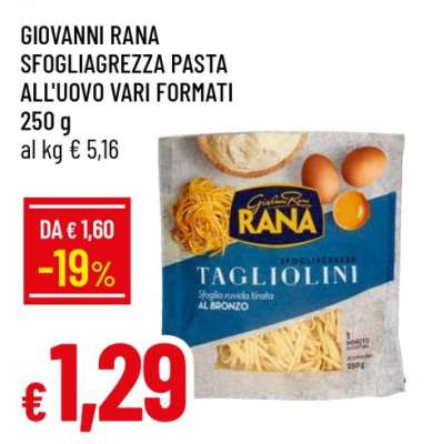 GIOVANNI RANA SFOGLIAGREZZA PASTA ALL'UOVO VARI FORMATI