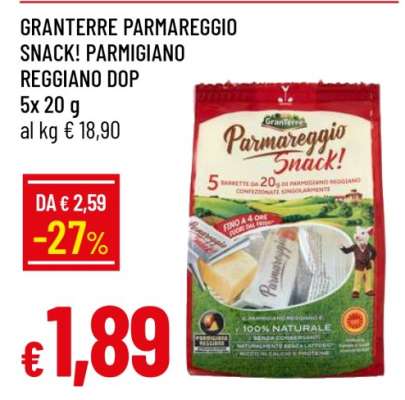 GRANTERRE PARMAREGGIO SNACK! PARMIGIANO REGGIANO DOP
