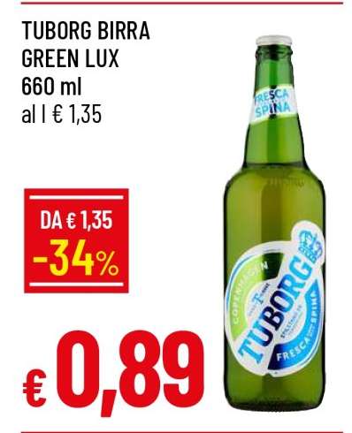TUBORG BIRRA GREEN LUX