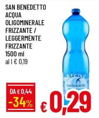SAN BENEDETTO ACQUA OLIGOMINERALE FRIZZANTE / LEGGERMENTE FRIZZANTE