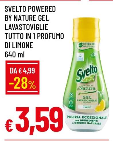 Svelto Powered by Nature Gel Lavastoviglie Tutto in 1 Profumo di Limone