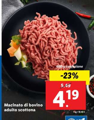Macinato di bovino adulto scottona