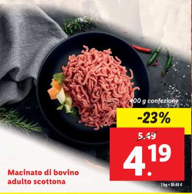 Macinato di bovino adulto scottona