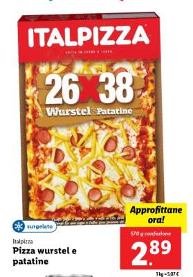 Italpizza Pizza wurstel e patatine