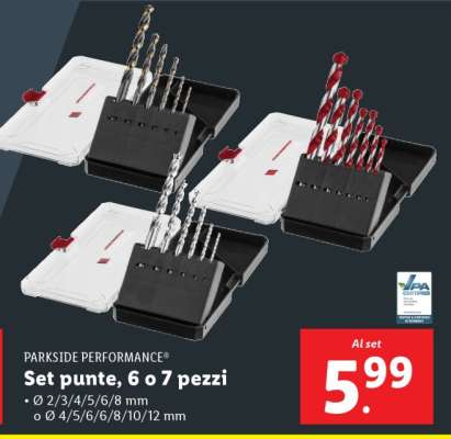 PARKSIDE PERFORMANCE Set punte, 6 o 7 pezzi