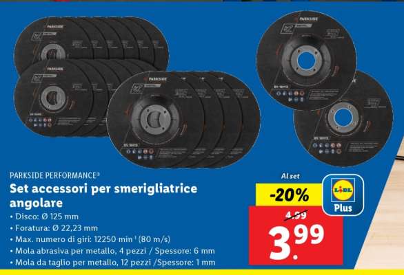 Set accessori per smerigliatrice angolare