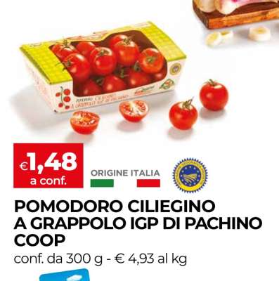 Pomodoro Ciliegino a Grappolo IGP di Pachino Coop