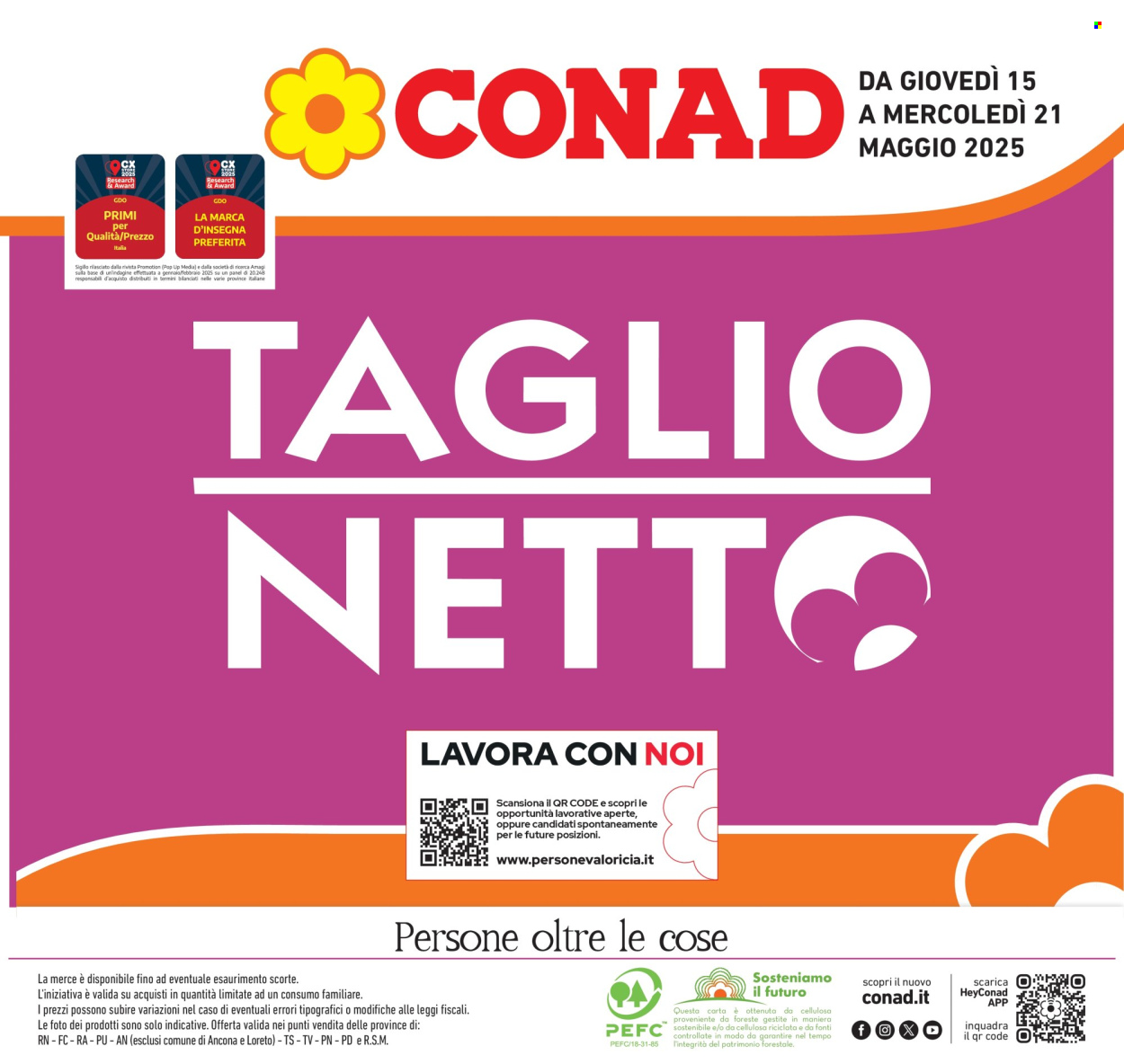 Volantino Conad - 15/5/2025 - 21/5/2025. Pagina 1