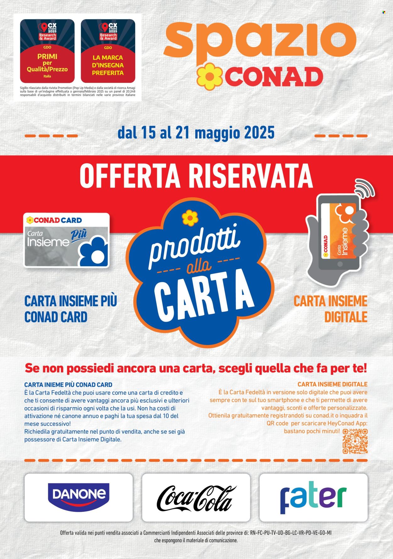 Leták Spazio Conad - 15.5.2025 - 21.5.2025. Strana 1