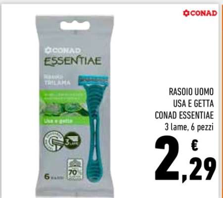 RASOIO UOMO USA E GETTA CONAD ESSENTIAE